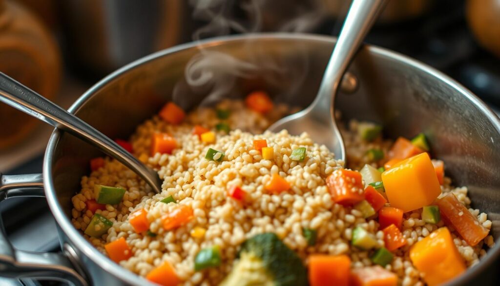 Creamy Baked Salmon with Quinoa and Veggies