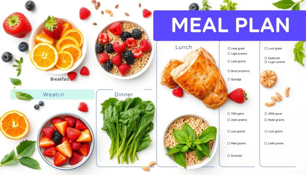 A colorful and well-balanced meal plan